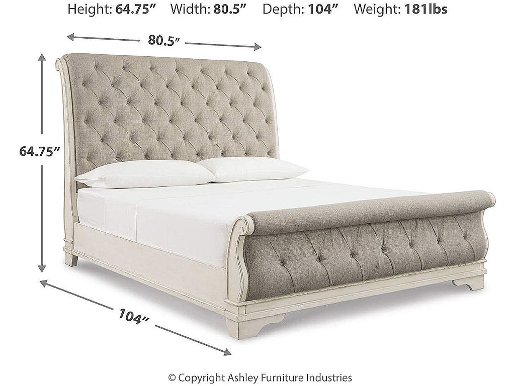 Realyn Queen Upholstered Sleigh Bed and Chest - image 9
