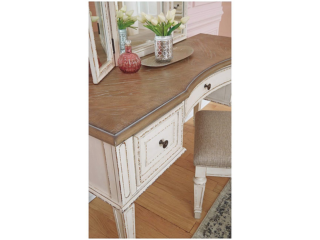Realyn Queen Upholstery Panel Bed, Dresser, Chest, Nightstand, and Vanity Set - image 21