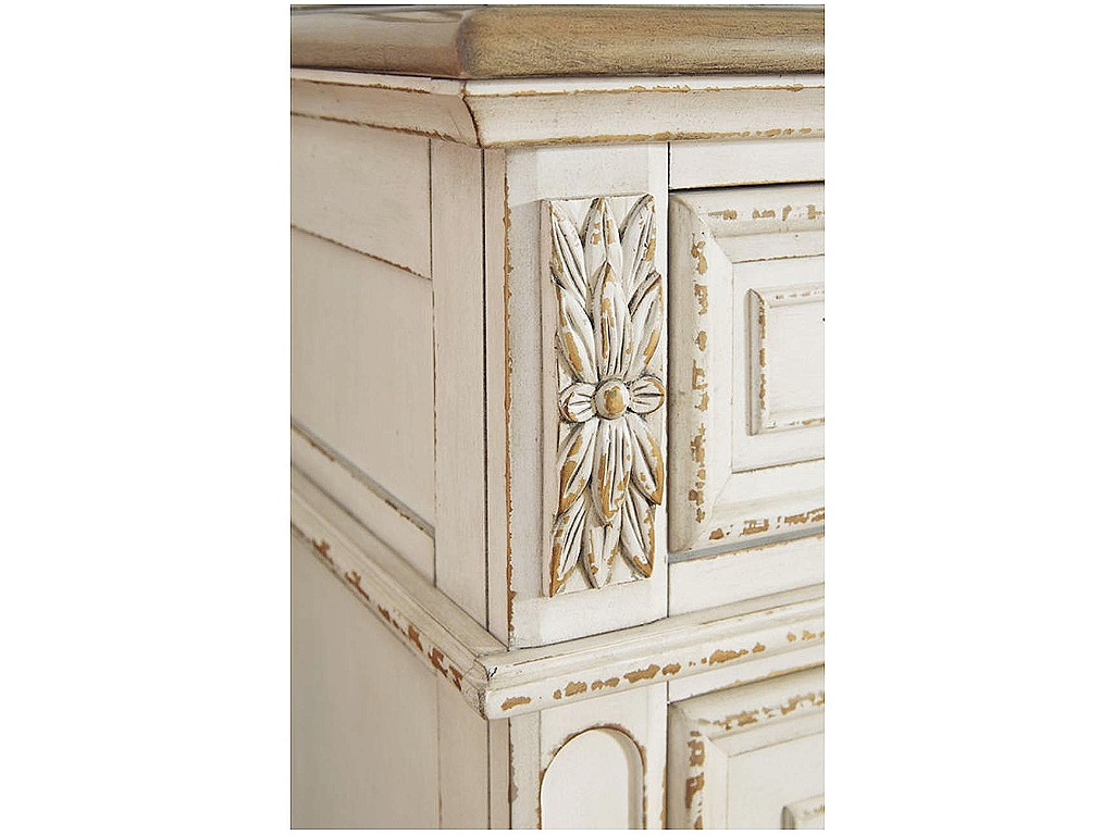 Realyn Queen Upholstered Panel Bed, Dresser, Mirror, Chest and Nightstand - image 26