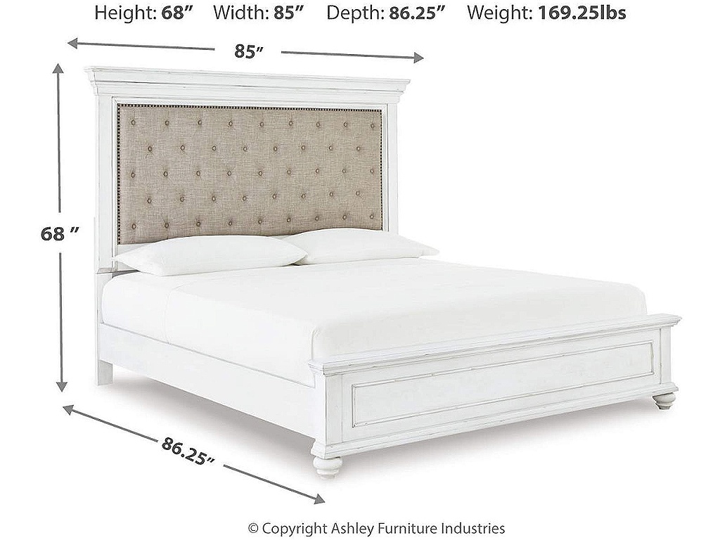 Kanwyn Cal King Upholstered Panel Bed, Dresser, Mirror and Chest - image 10