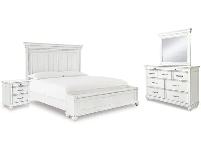 Kanwyn Queen Panel Storage Bed, Dresser, Mirror and Nightstand