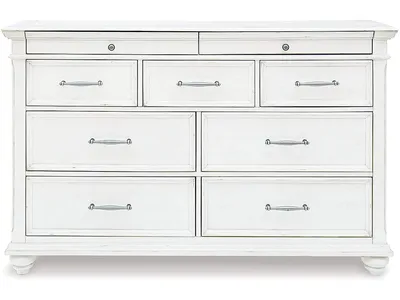 Kanwyn Queen Upholstered Panel Bed, Dresser, and Nightstand - Alternative View