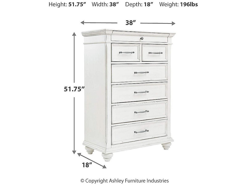 Kanwyn King Panel Bed, Dresser, Mirror, Chest and 2 Nightstands - image 14