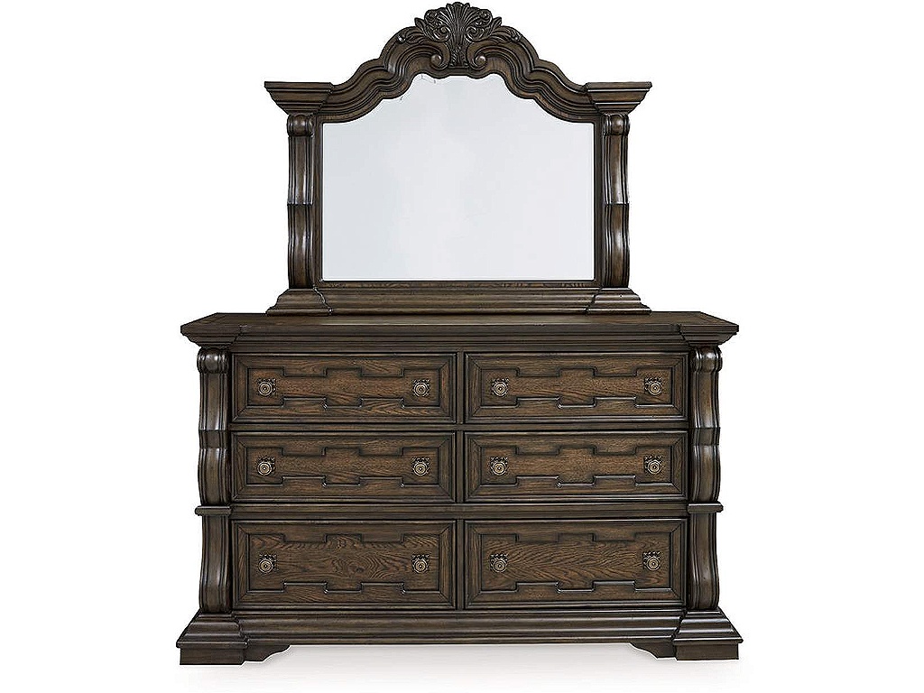 Maylee Queen Upholstered Bed, Dresser and Mirror - image 1