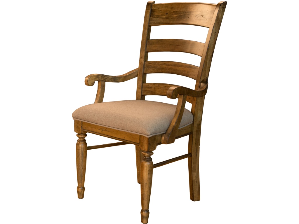 Ladderback Upholstered Arm Chair - image 1