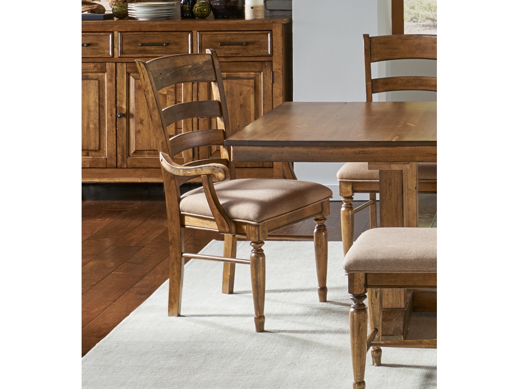 Ladderback Upholstered Arm Chair - main image