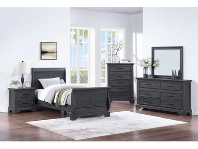 Twin Sleigh Headboard - Charcoal