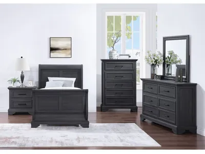 Twin Sleigh Headboard - Charcoal