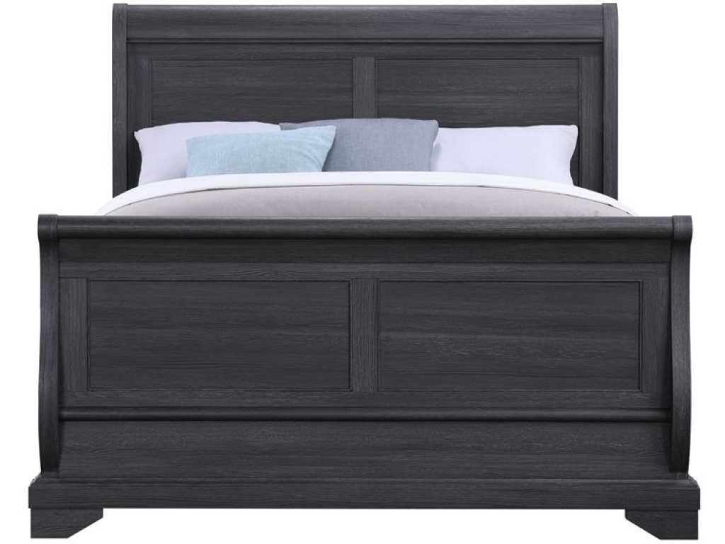 Complete Full Sleigh Bed - Charcoal - image 1