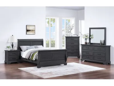 Full Sleigh Headboard - Charcoal