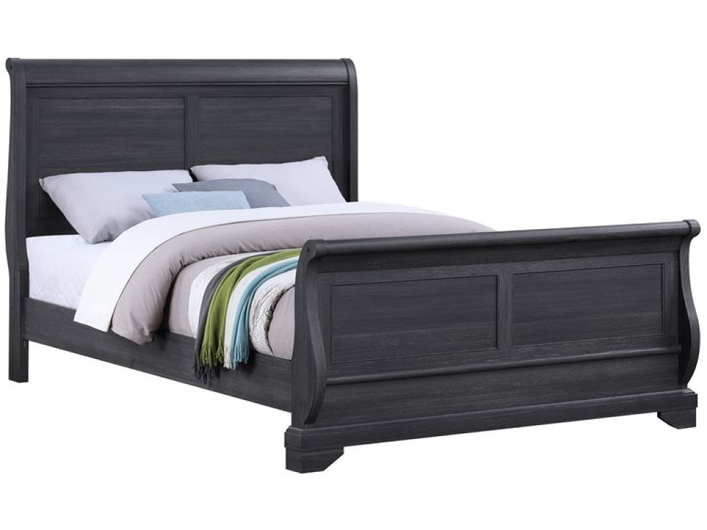 Complete Queen Sleigh Bed - Charcoal - main image