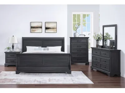 King Sleigh Headboard - Charcoal - Alternative View