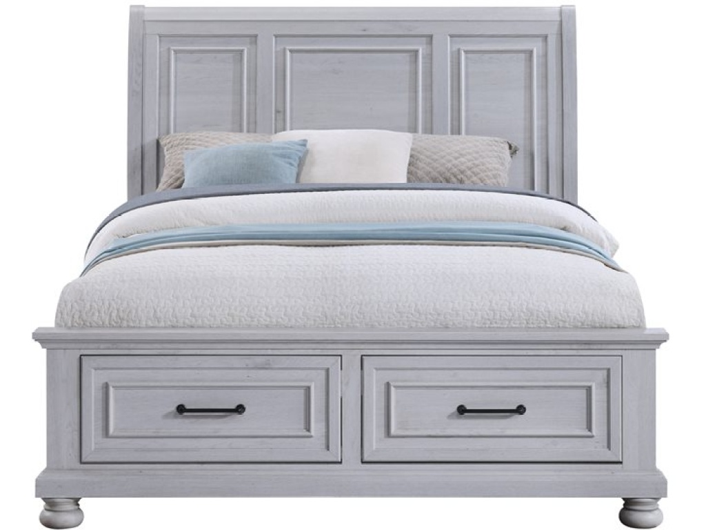 Complete Queen Storage Bed - Gray - image 1