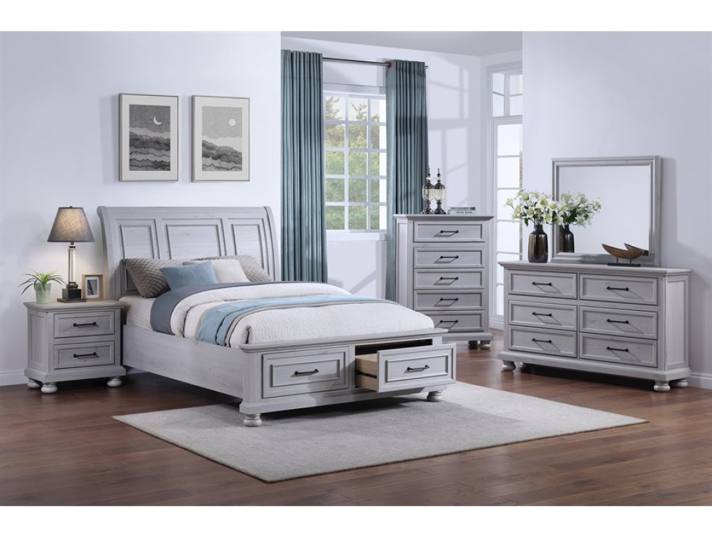 Complete Queen Storage Bed - Gray - image 5