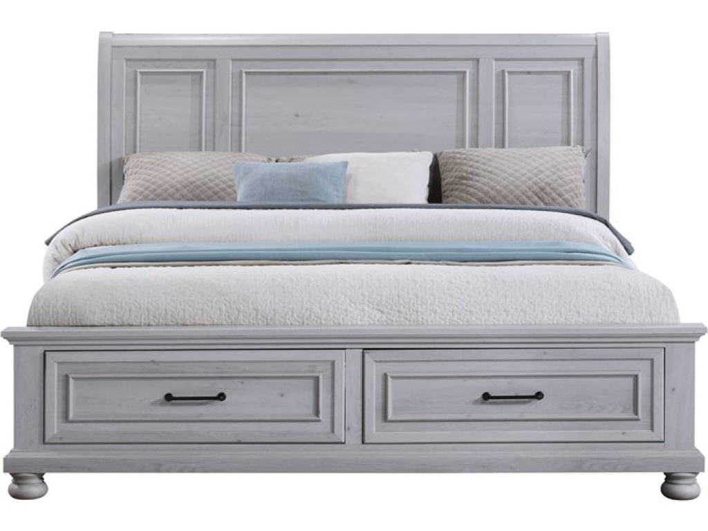 Complete King Storage Bed - Gray - image 1