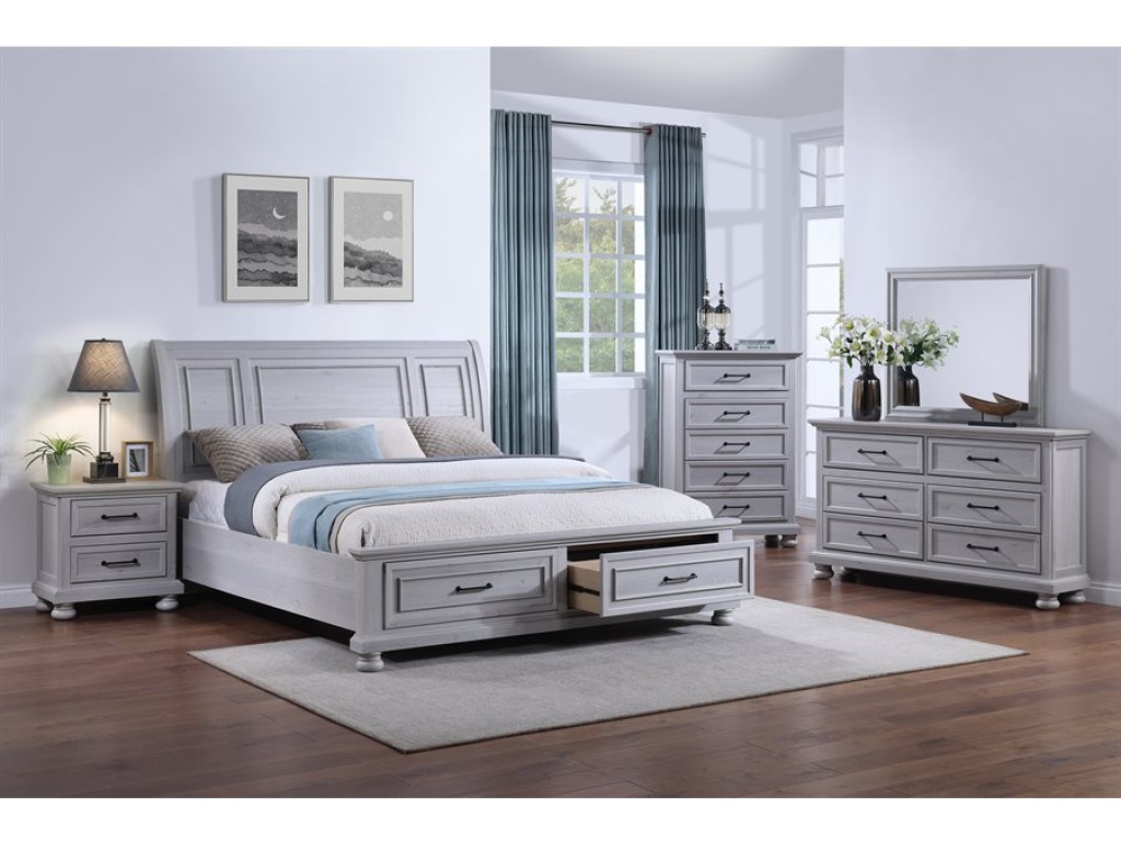 Complete King Storage Bed - Gray - image 7