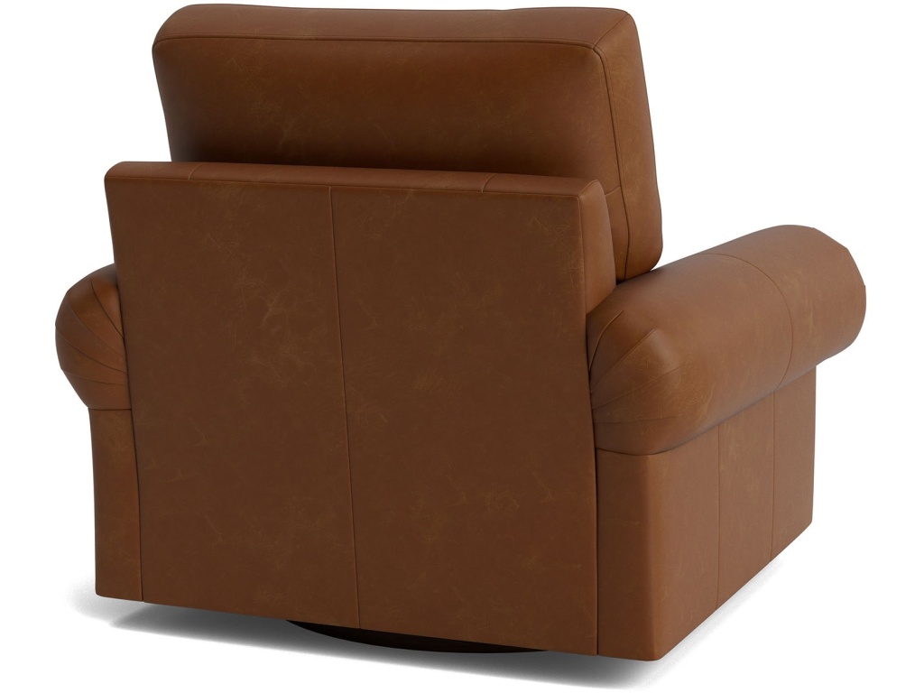 True Custom™ Leather Large Panel Arm Swivel Chair - image 3