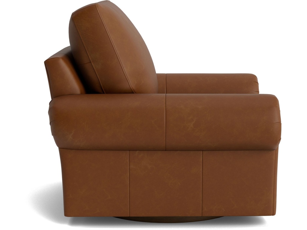 True Custom™ Leather Large Panel Arm Swivel Chair - image 2