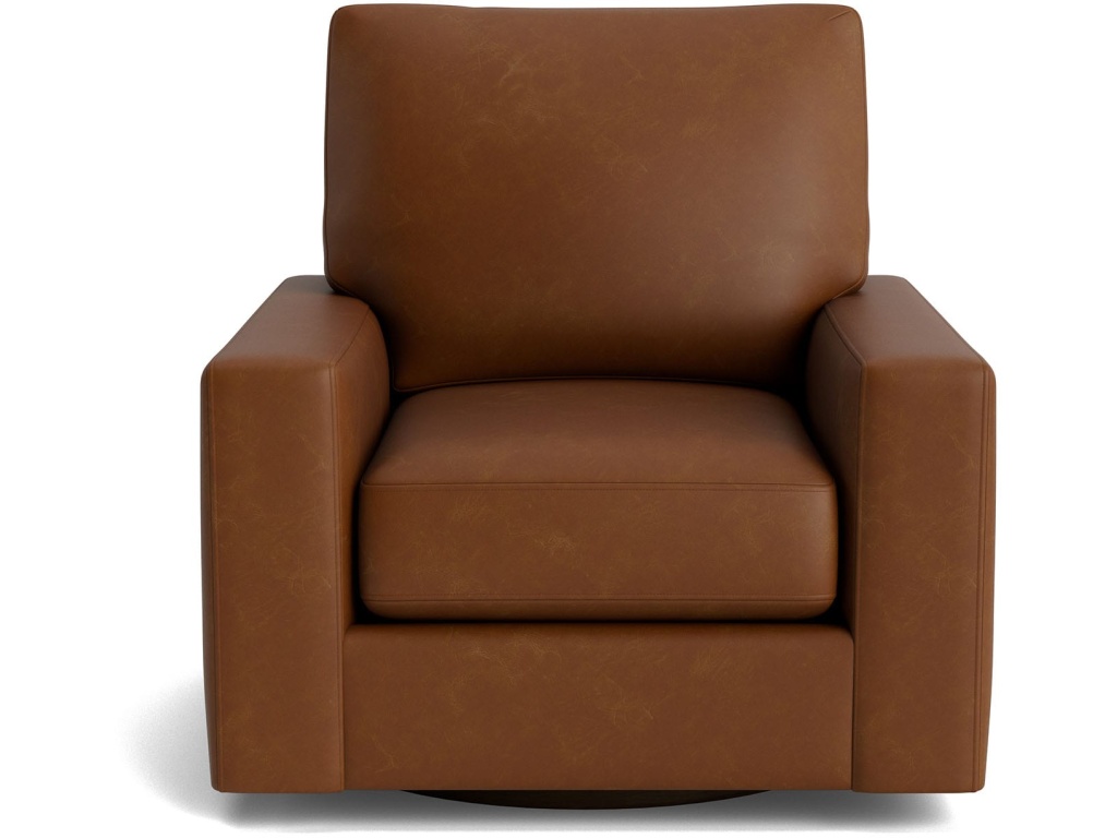 True Custom™ Leather Large Track Arm Swivel Chair - main image
