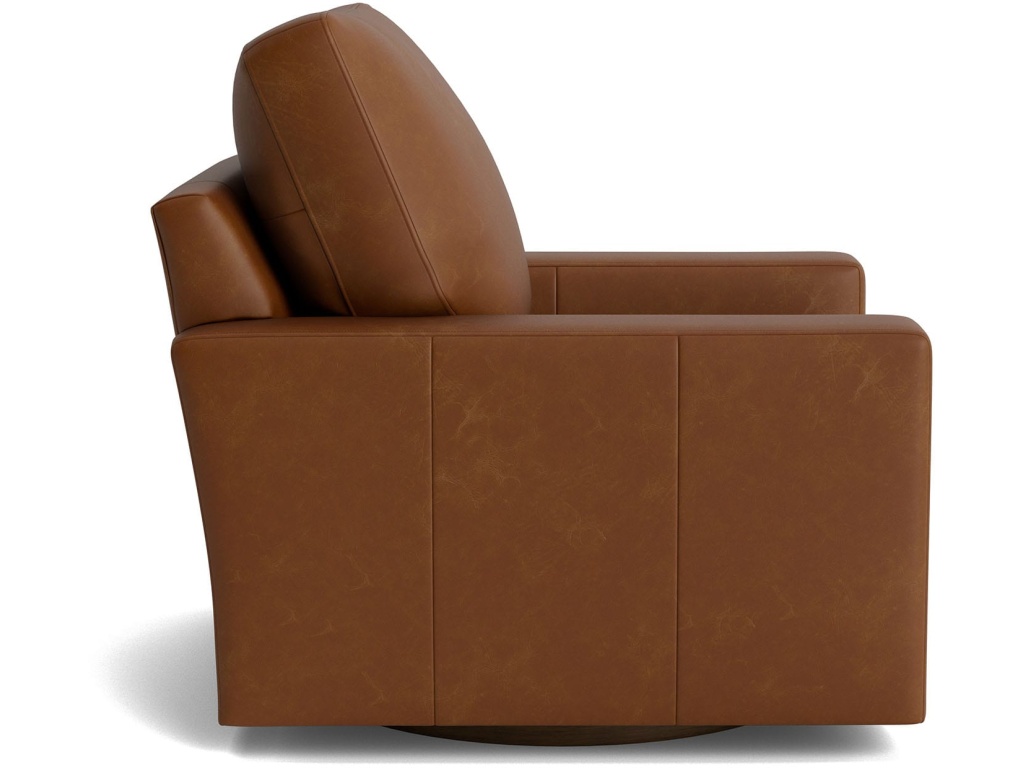 True Custom™ Leather Large Track Arm Swivel Chair - image 2