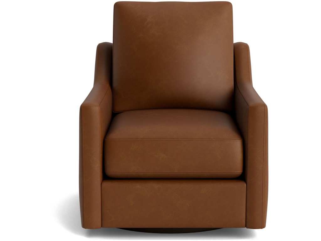 True Custom™ Leather Slope Arm Swivel Chair - main image