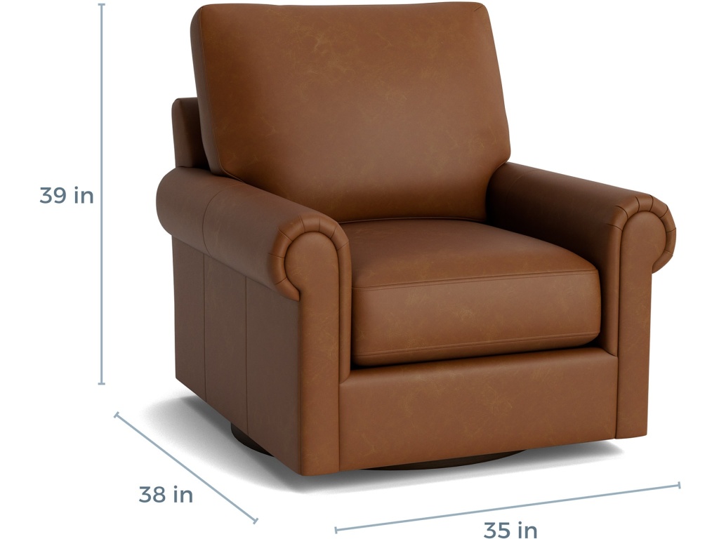 True Custom™ Leather Panel Arm Swivel Chair - image 1