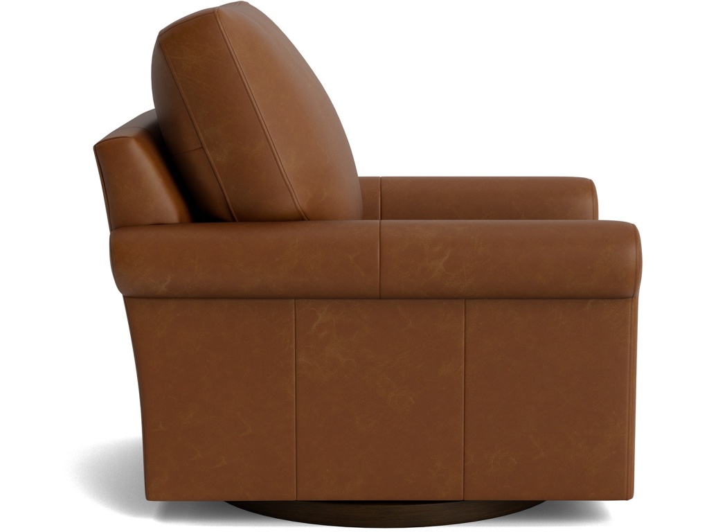 True Custom™ Leather Roll Arm Swivel Chair - image 2