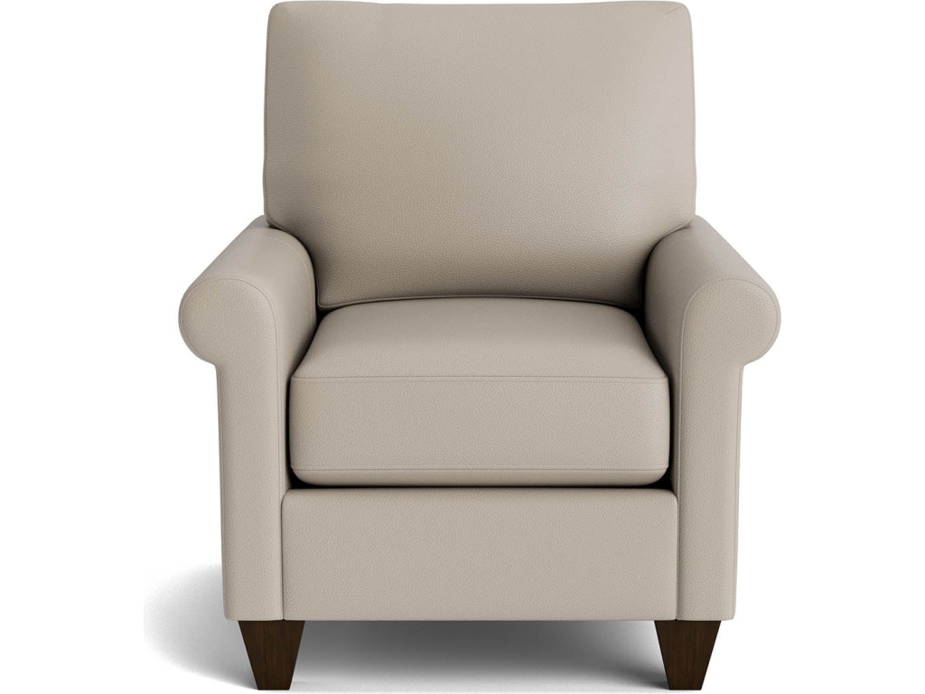 True Custom™ Leather Roll Arm Accent Chair - main image