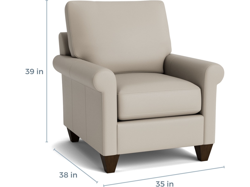 True Custom™ Leather Roll Arm Accent Chair - image 4