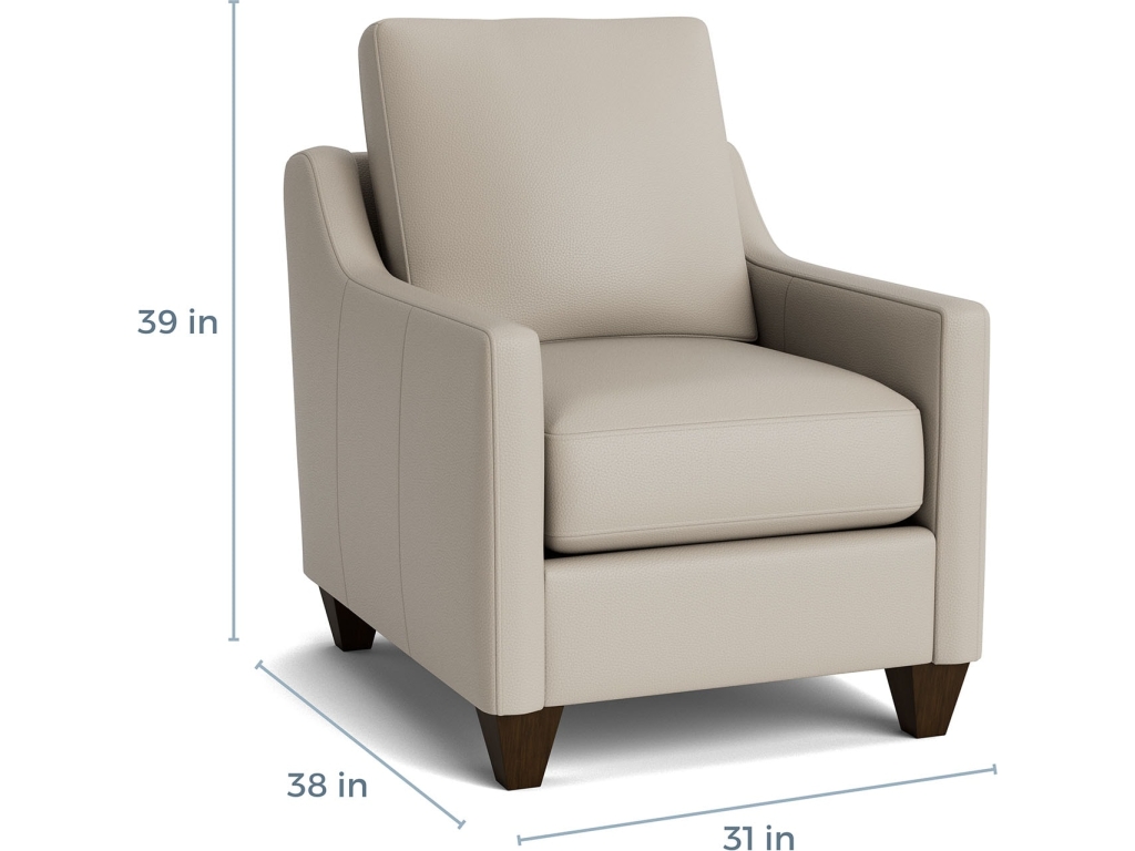 True Custom™ Leather Slope Arm Accent Chair - image 4