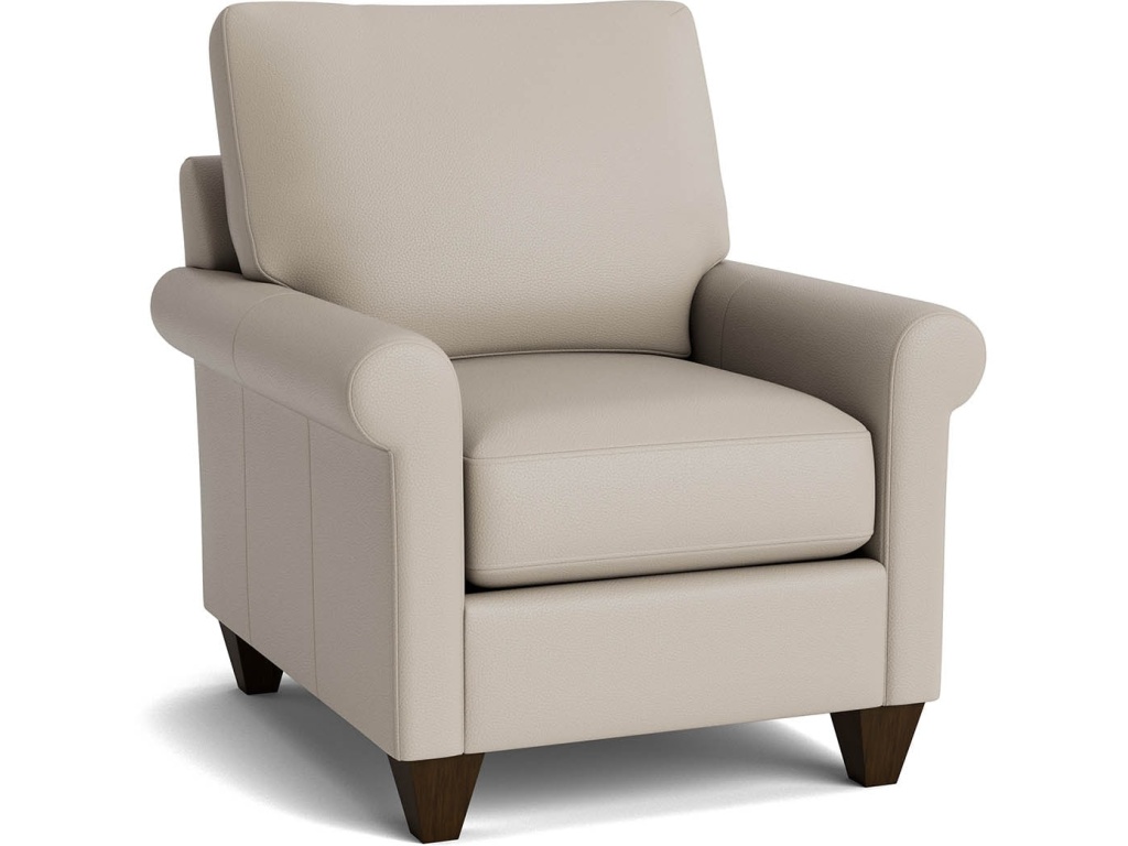 True Custom™ Leather Roll Arm Accent Chair - image 1