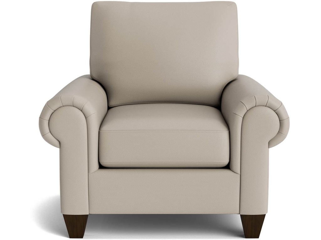 True Custom™ Leather Large Panel Arm Accent Chair - main image