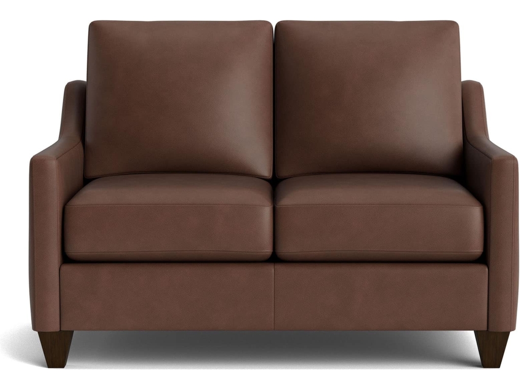 True Custom™ Leather Slope Arm Loveseat - main image