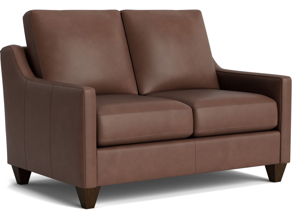 True Custom™ Leather Slope Arm Loveseat - image 1