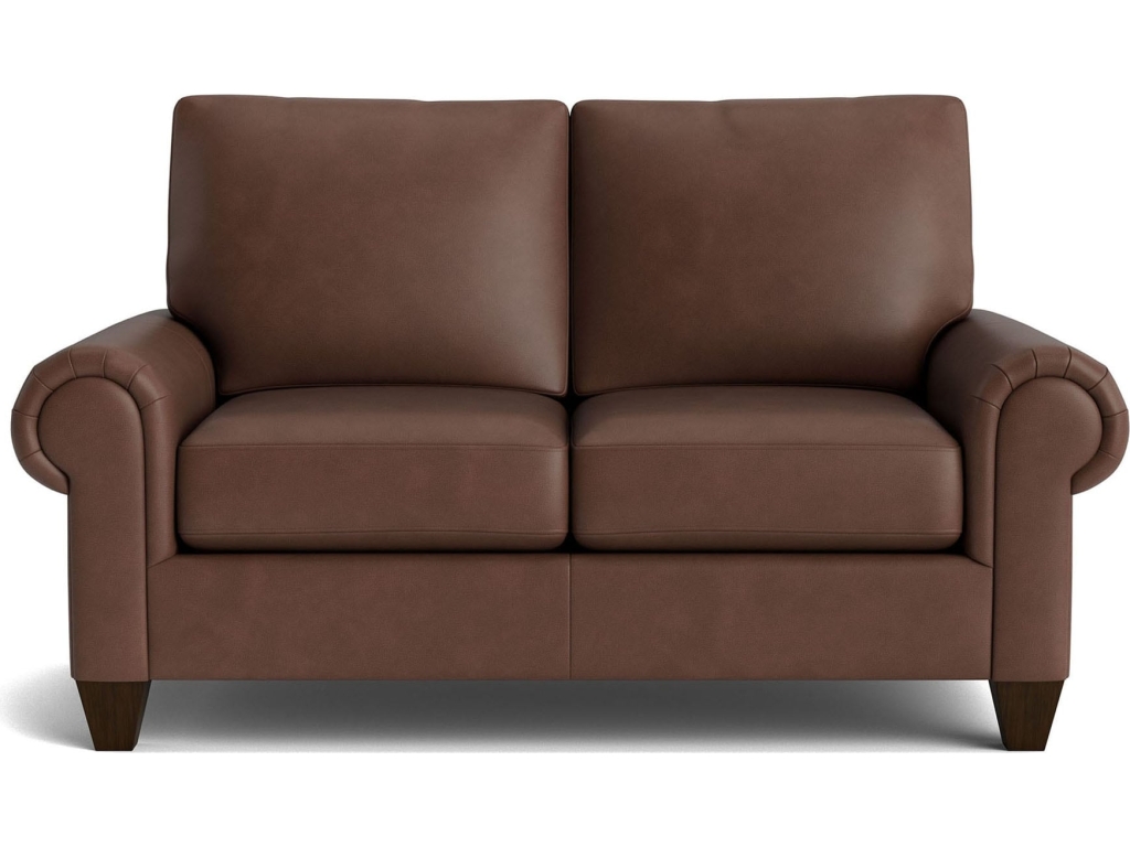 True Custom™ Leather Large Panel Arm Loveseat - main image