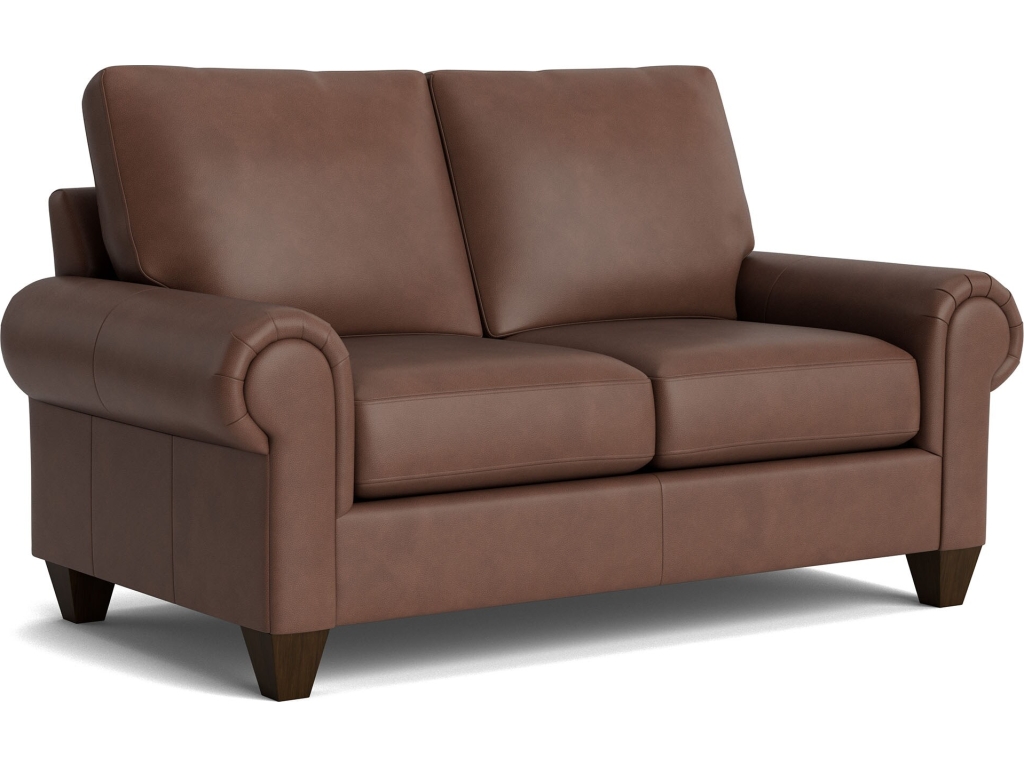 True Custom™ Leather Large Panel Arm Loveseat - image 1