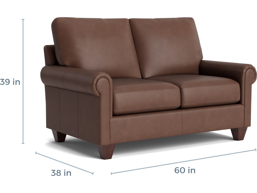 True Custom™ Leather Panel Arm Loveseat - image 4