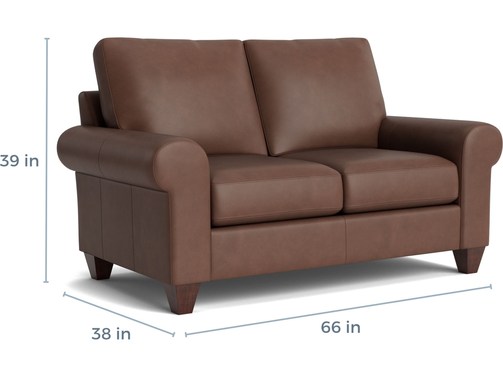 True Custom™ Leather Large Roll Arm Loveseat - image 4