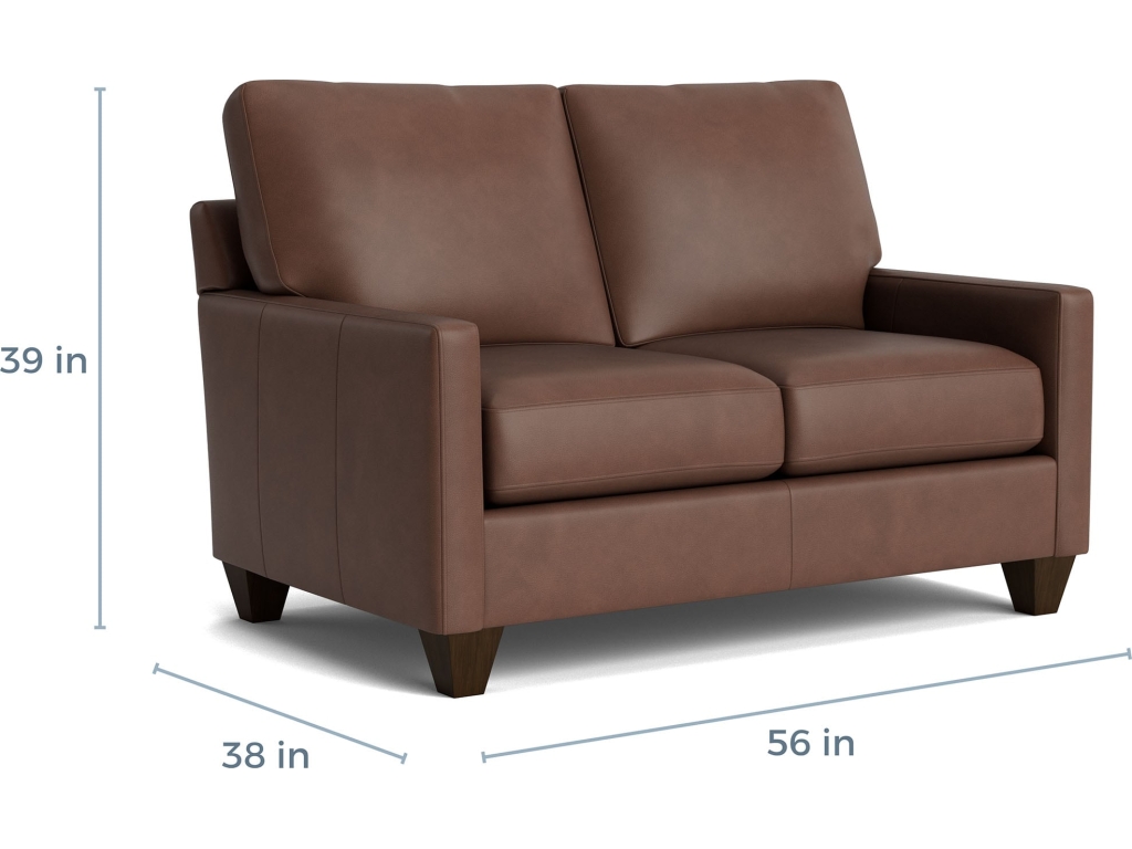 True Custom™ Leather Track Arm Loveseat - image 1