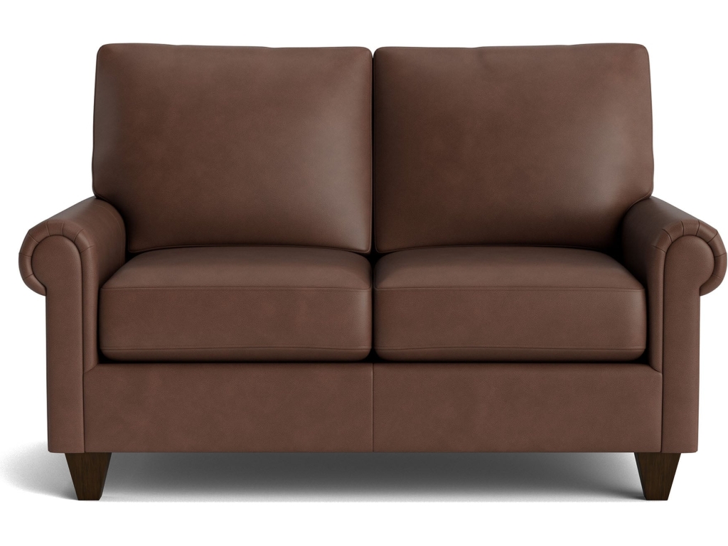 True Custom™ Leather Panel Arm Loveseat - main image