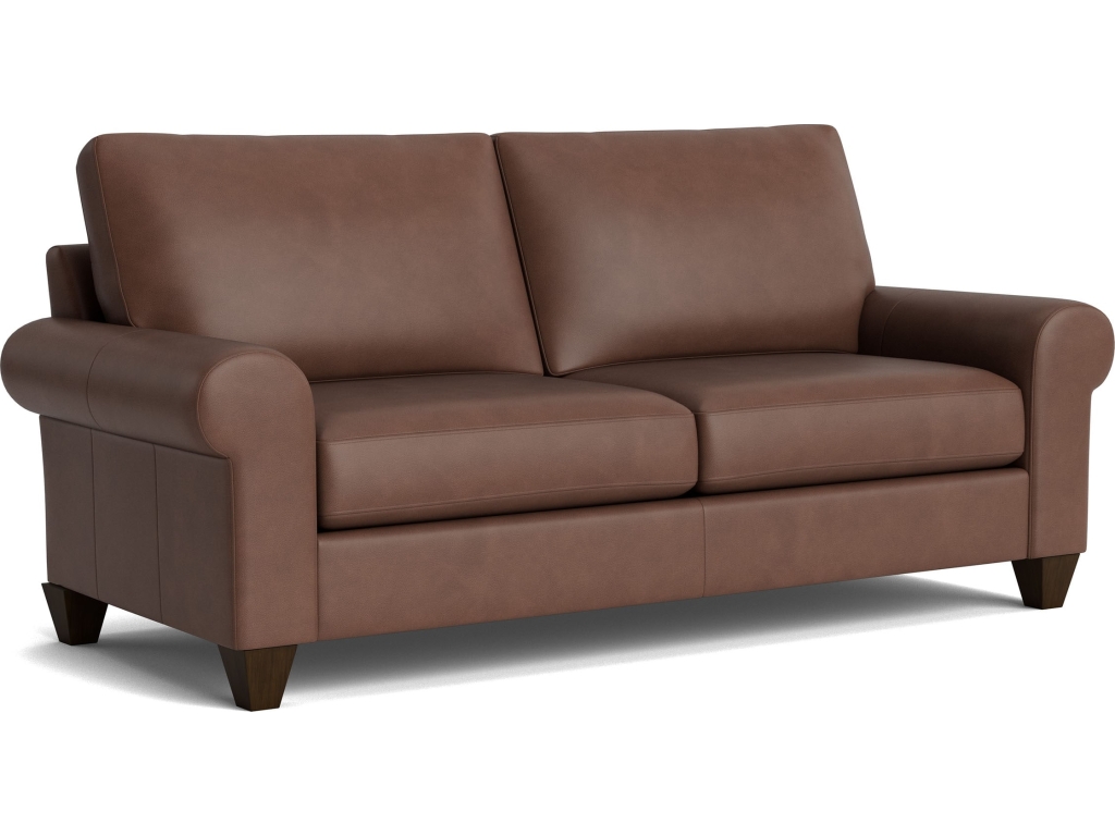 True Custom™ Leather Large Roll Arm Studio Sofa - image 1