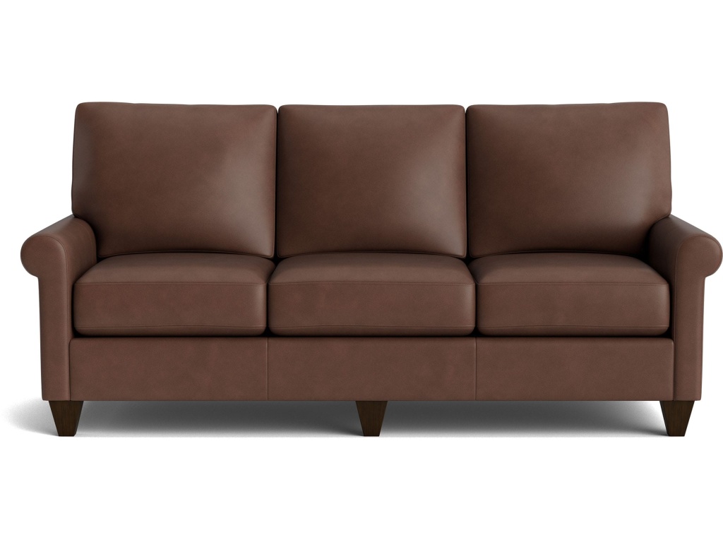True Custom™ Leather Roll Arm Sofa - main image