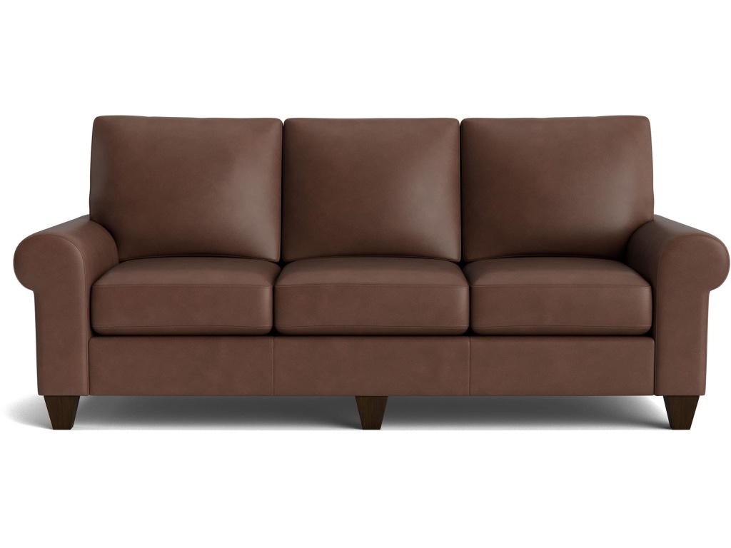 True Custom™ Leather Large Roll Arm Sofa - main image