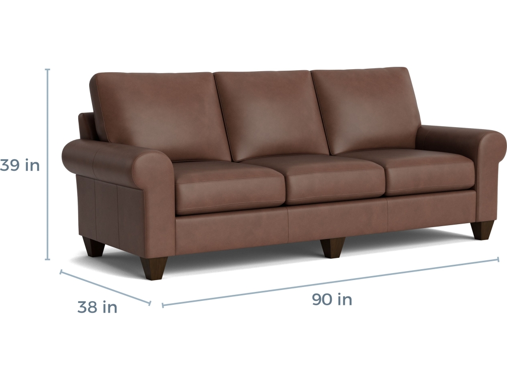 True Custom™ Leather Large Roll Arm Sofa - image 4