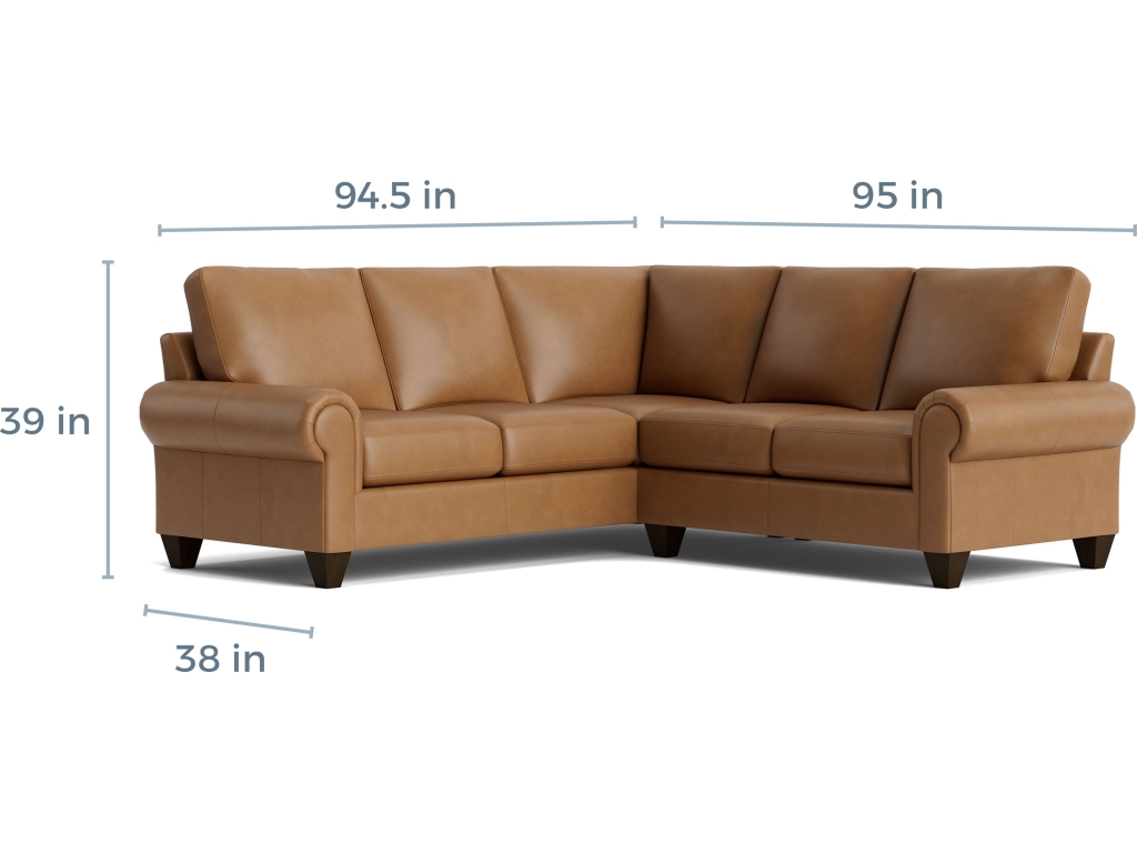 True Custom™ Leather Large Panel Arm L-Shaped Sectional - image 3