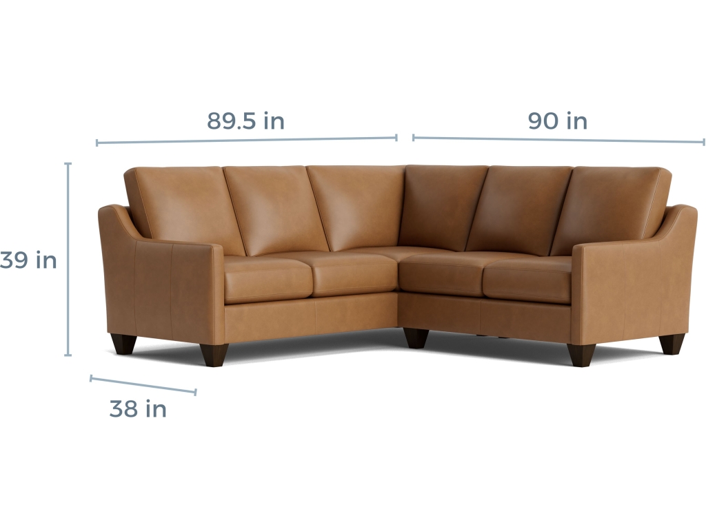 True Custom™ Leather Slope Arm L-Shaped Sectional - image 4