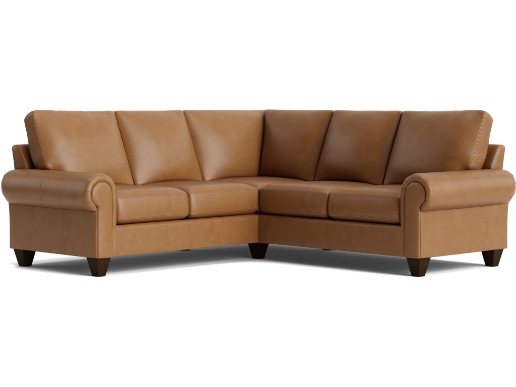 True Custom™ Leather Large Panel Arm L-Shaped Sectional - main image