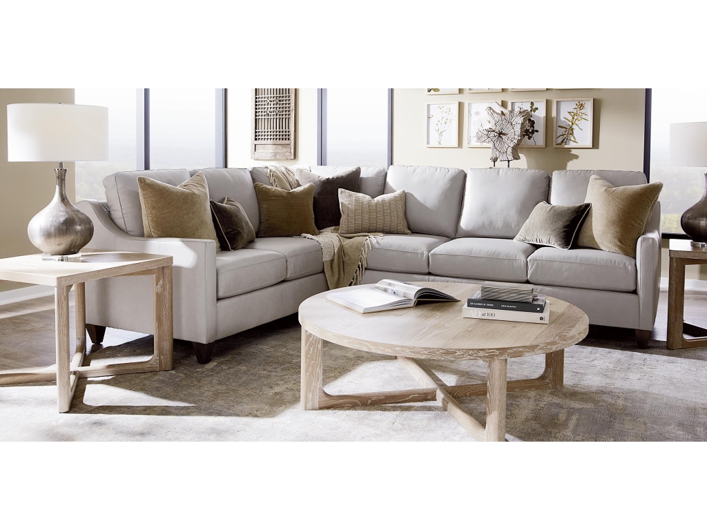 True Custom™ Leather Slope Arm L-Shaped Sectional - image 3