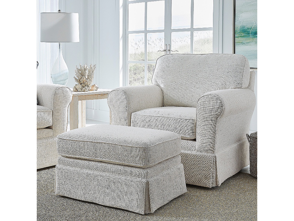 F23 Skirted Ottoman - image 1