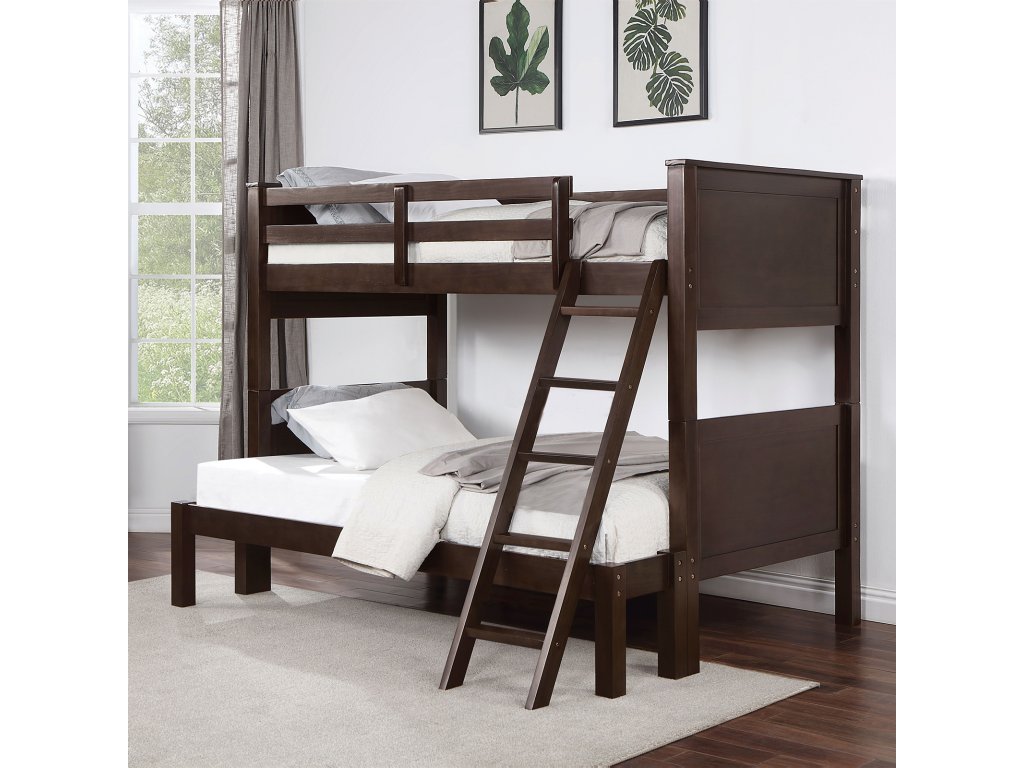 Twin/Full Bunk Bed, Walnut - main image